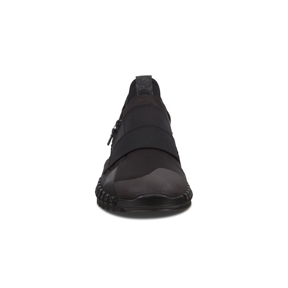 ECCO Slip On Męskie - Zipflex Shoes - Czarne - DHQCZR-697